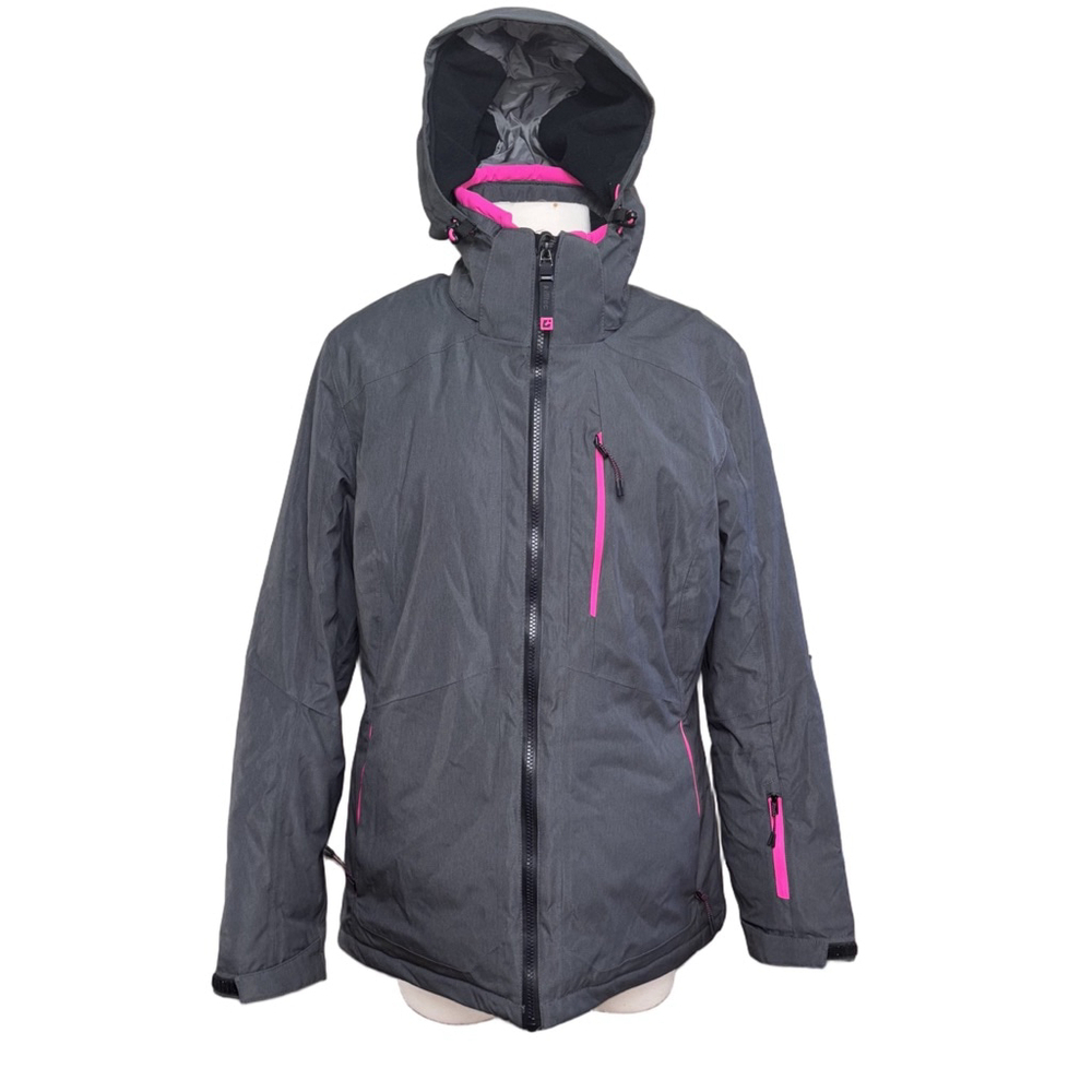 Killtec Women's Ski Snowboard Jacket size 12 Gray with Pink Accents